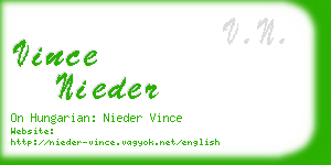 vince nieder business card
